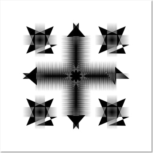 Geometric Blades Black and White Posters and Art